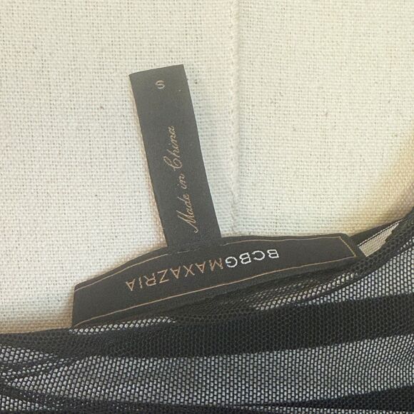 BCBG Max Azria | Black White Striped | One Sleeve Bodycon | Sz S - Picture 11 of 12